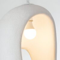 Plafonnier design suspendu blanc texturé pour salon CHMIL