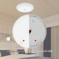 Plafonnier détecteur de mouvement blanc intelligent LED