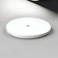 Plafonnier détecteur de mouvement rond et blanc LED plat