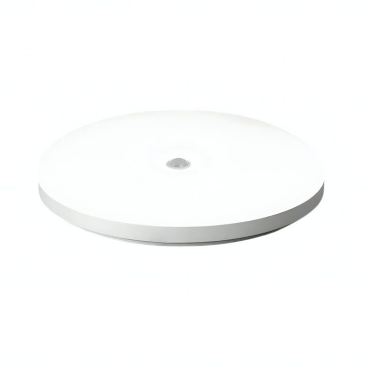 Plafonnier détecteur de mouvement rond et blanc LED plat