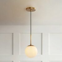 Plafonnier doré boule suspendue en verre design et scandinave OCTAVIO