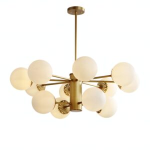 Plafonnier doré en métal boule en verre design OCTAVIO