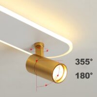 Plafonnier doré spot orientable et LED moderne et tendance OXO