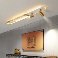Plafonnier doré spot orientable et LED moderne et tendance OXO