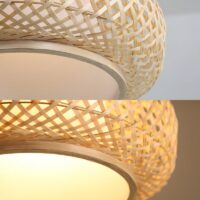 Plafonnier en bambou boule sphérique style japonais WABI