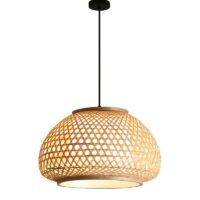 Plafonnier en bambou boule sphérique style japonais WABI