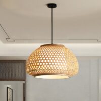 Plafonnier en bambou boule sphérique style japonais WABI