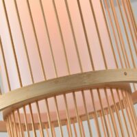 Plafonnier en bambou et rotin colonne suspendu style japonais WAKI