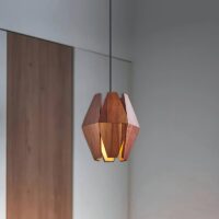 Plafonnier en bois géométrique design suspendu original MIA