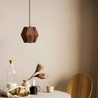 Plafonnier en bois géométrique design suspendu original MIA
