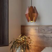 Plafonnier en bois géométrique design suspendu original MIA