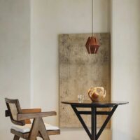 Plafonnier en bois géométrique design suspendu original MIA