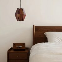 Plafonnier en bois géométrique design suspendu original MIA