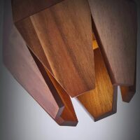 Plafonnier en bois géométrique design suspendu original MIA