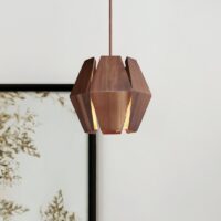 Plafonnier en bois géométrique design suspendu original MIA