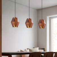 Plafonnier en bois géométrique design suspendu original MIA
