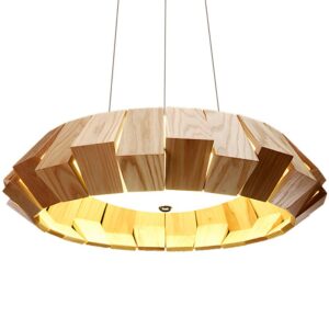 Plafonnier en bois géométrique et moderne LED tricolore ODEMOUS
