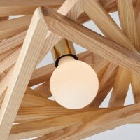 Plafonnier en bois montage géométrique triangulaire ODEMOUS