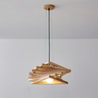 Plafonnier en bois montage géométrique triangulaire ODEMOUS