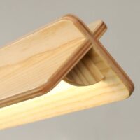Plafonnier en bois naturel et design led intégrée MANUCO