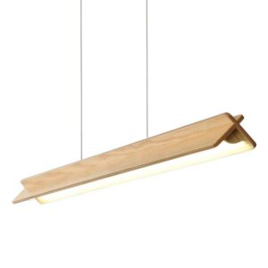 Plafonnier en bois naturel et design led intégrée MANUCO