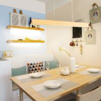 Plafonnier en bois naturel et design led intégrée MANUCO