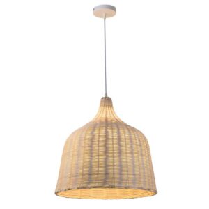 Plafonnier en osier suspendu cloche style naturel et chic MAOQ
