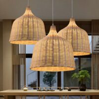Plafonnier en osier suspendu cloche style naturel et chic MAOQ