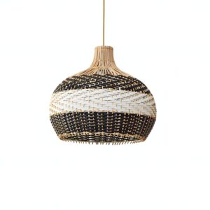 Plafonnier en rotin boule créative artisanale et bohème GALIA