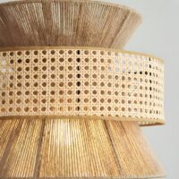 Plafonnier en rotin évasé bohème chic pour salon MIGELLO