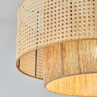 Plafonnier en rotin rond bohème chic pour salon MIGELLO