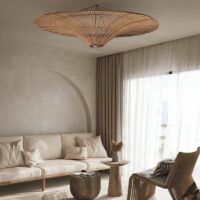 Plafonnier en rotin rond entonnoir bohème et chic GALIA