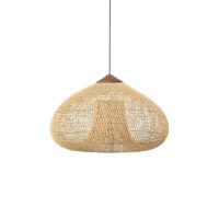 Plafonnier en rotin tressé et bois bohème naturel NOUSIS