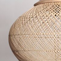 Plafonnier en rotin tressé et bois bohème naturel NOUSIS
