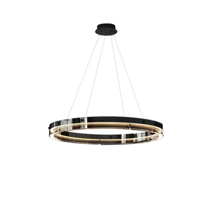 Plafonnier en verre circulaire anneau suspendu ASLCE
