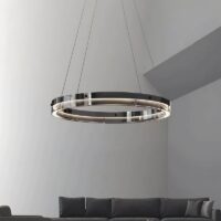 Plafonnier en verre circulaire anneau suspendu ASLCE