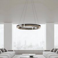 Plafonnier en verre circulaire anneau suspendu ASLCE