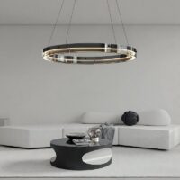 Plafonnier en verre circulaire anneau suspendu ASLCE