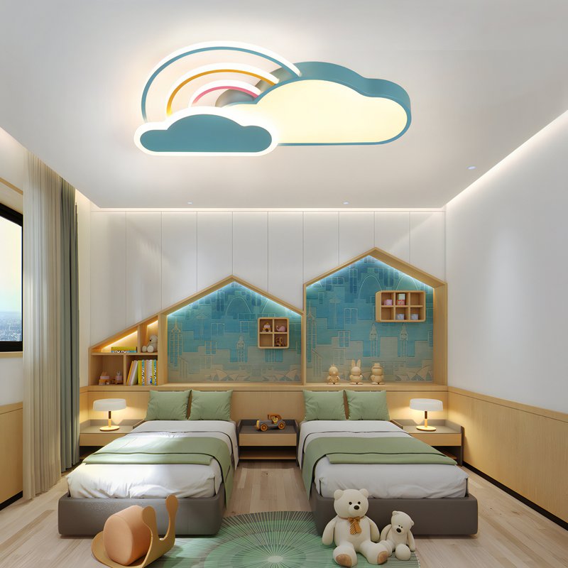 Plafonnier enfant LED nuage et arc en ciel pour chambre WAVIO