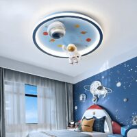 Plafonnier enfant pour chambre bleu décoration spatiale ESTEBAN