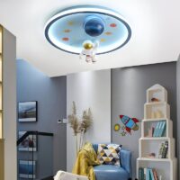 Plafonnier enfant pour chambre bleu décoration spatiale ESTEBAN