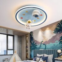 Plafonnier enfant pour chambre bleu décoration spatiale ESTEBAN