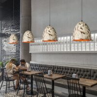 Plafonnier industriel en métal effet vieilli pour restaurant DAITECK