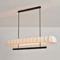 Plafonnier japonais en tissu et métal design abstrait WAIOM