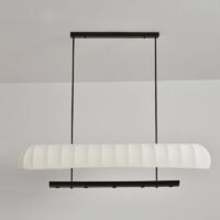 Plafonnier japonais en tissu et métal design abstrait WAIOM