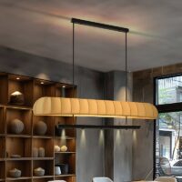 Plafonnier japonais en tissu et métal design abstrait WAIOM