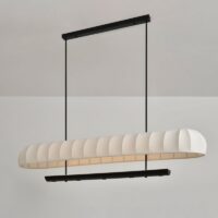 Plafonnier japonais en tissu et métal design abstrait WAIOM