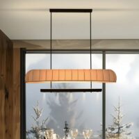 Plafonnier japonais en tissu et métal design abstrait WAIOM