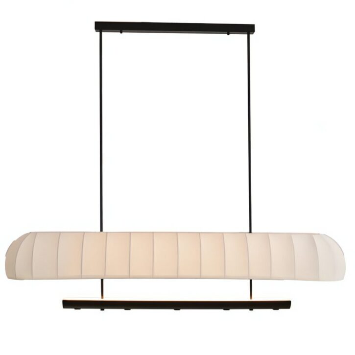 Plafonnier japonais en tissu et métal design abstrait WAIOM