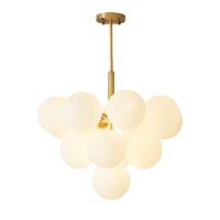 Plafonnier LED boule structure dorée en métal OCTAVIO